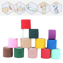 12 шт./компл. сплошной Цвет самоклеющиеся фиксированной повязки на палец эластичный бинт