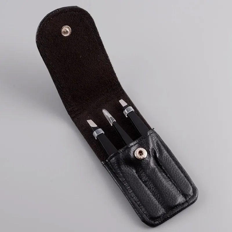 Rakado 3 шт. бровей нержавеющая сталь tweezers точечный наконечник/Наклонный наконечник/плоский наконечник снятие макияжа Инструменты аксессуар с чехлом