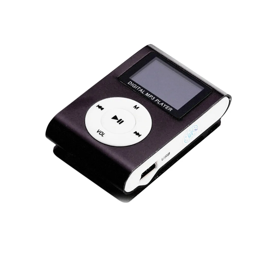black Дропшиппинг Мини USB Клип MP3 плеер ЖК-экран Поддержка 32 ГБ Micro SD TF карта Стабильная производительность дропшиппинг USB#1123 - Цвет: black