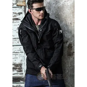 

Outdoor Windproof Waterproof Tactical Coat for Man - (BK) XXL