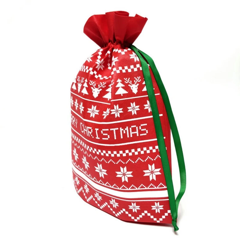 1 шт. милый Рождественский Подарочный мешок на шнурке милый портативный мешок для хранения конфет упаковка нетканые сумки