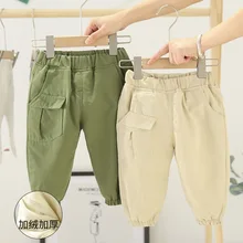 Новая мода для детей возрастом до 2 лет зимние хлопковые уплотненные штаны для женщин, одежда для детей и малышей для девочек детей карман для новорожденных, штаны-шаровары