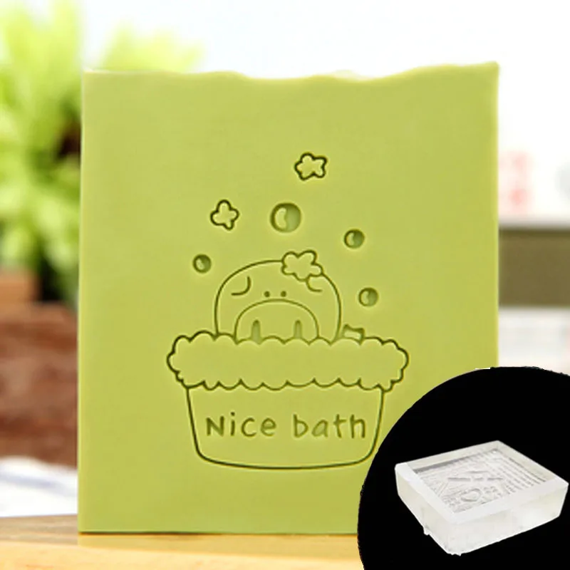 Transparent Acrylic Soap Stamp, Lovely Nice Bath Pattern, Home Cleaning, Natural Seal, Imprint, Handmade Making Chapter