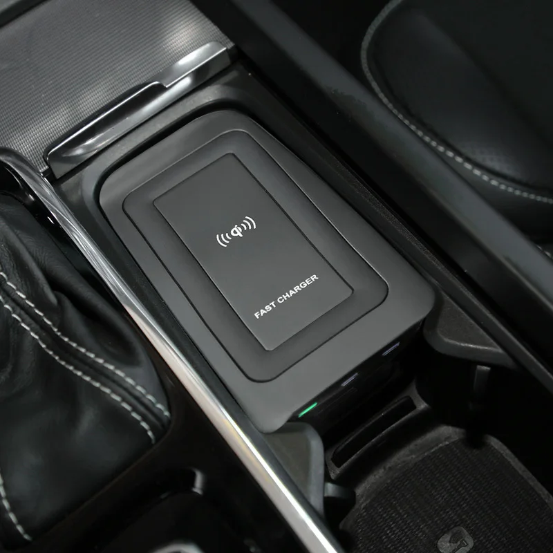 Автомобильное беспроводное зарядное устройство для Volvo XC90 Новое XC60 S90 V90 специальное зарядное устройство для мобильного телефона автомобильные аксессуары V60 - Название цвета: black