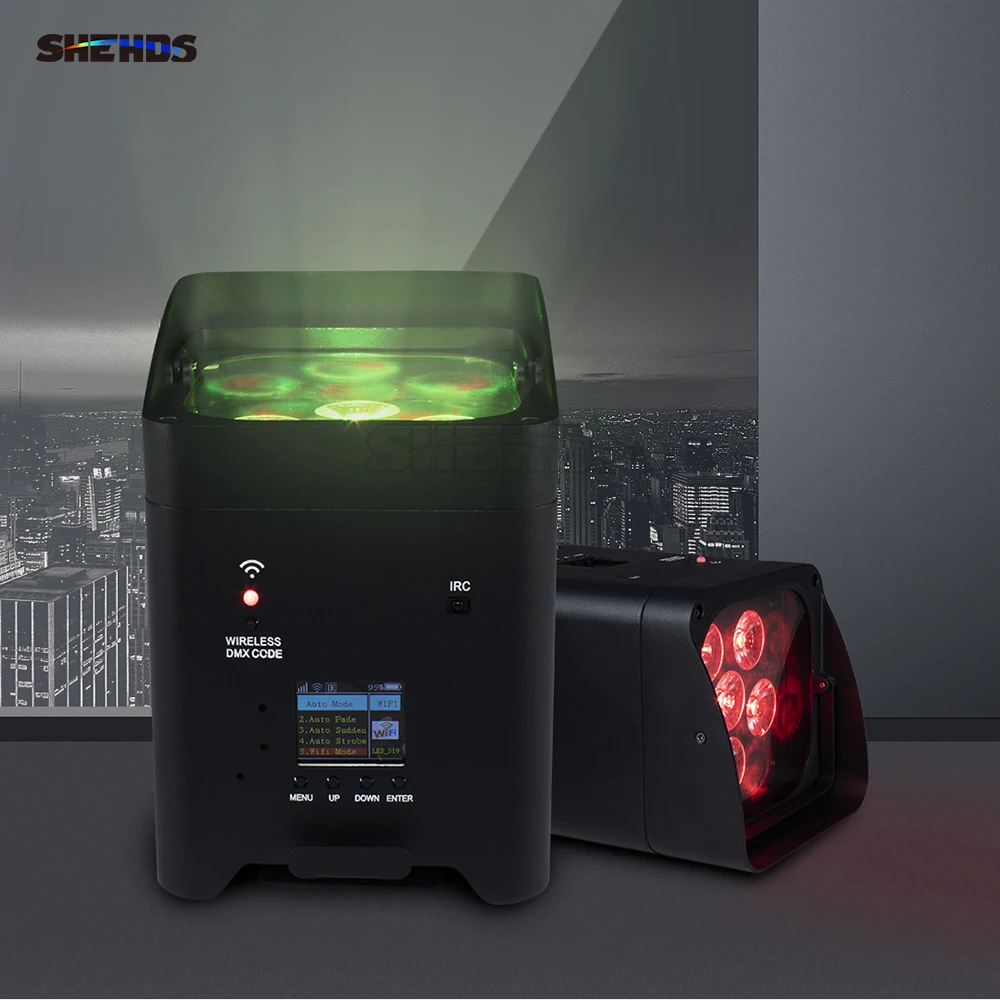 รูปสินค้า ไฟ LED บาร์ ดิสโก้ 6x18W 6in1 แสงสีครบ ไร้สาย