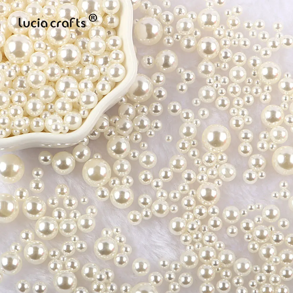 10g abs beads Random Mix 3-10mm No Hole ABS Imitation Pearl Bead For Vase Filler Makeup Brush For DIY Jewelry Making Decor F0912