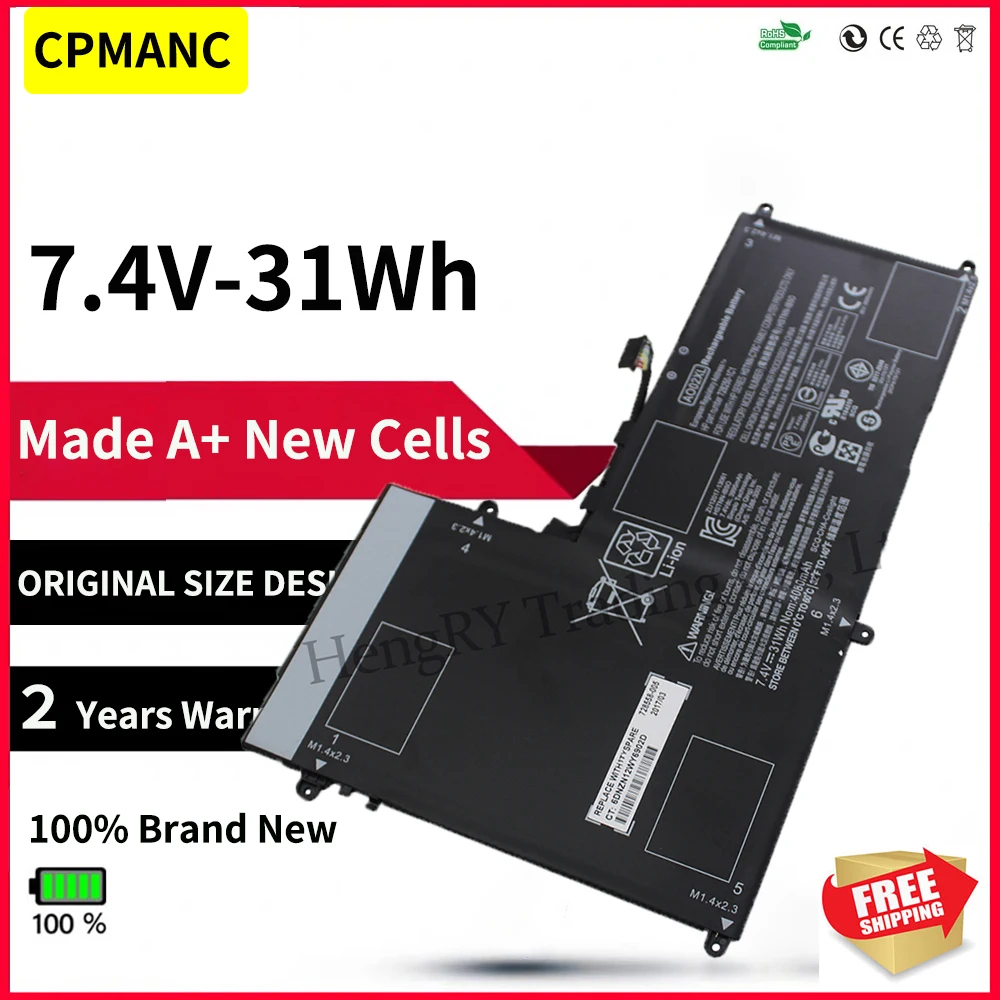 

Аккумулятор AO02XL, 7,4 В, 31 Втч, для ноутбука HP ElitePad 1000, G2 HSTNN-LB5O, 728250-1C1, 728558-005, 728250-421, A002XL