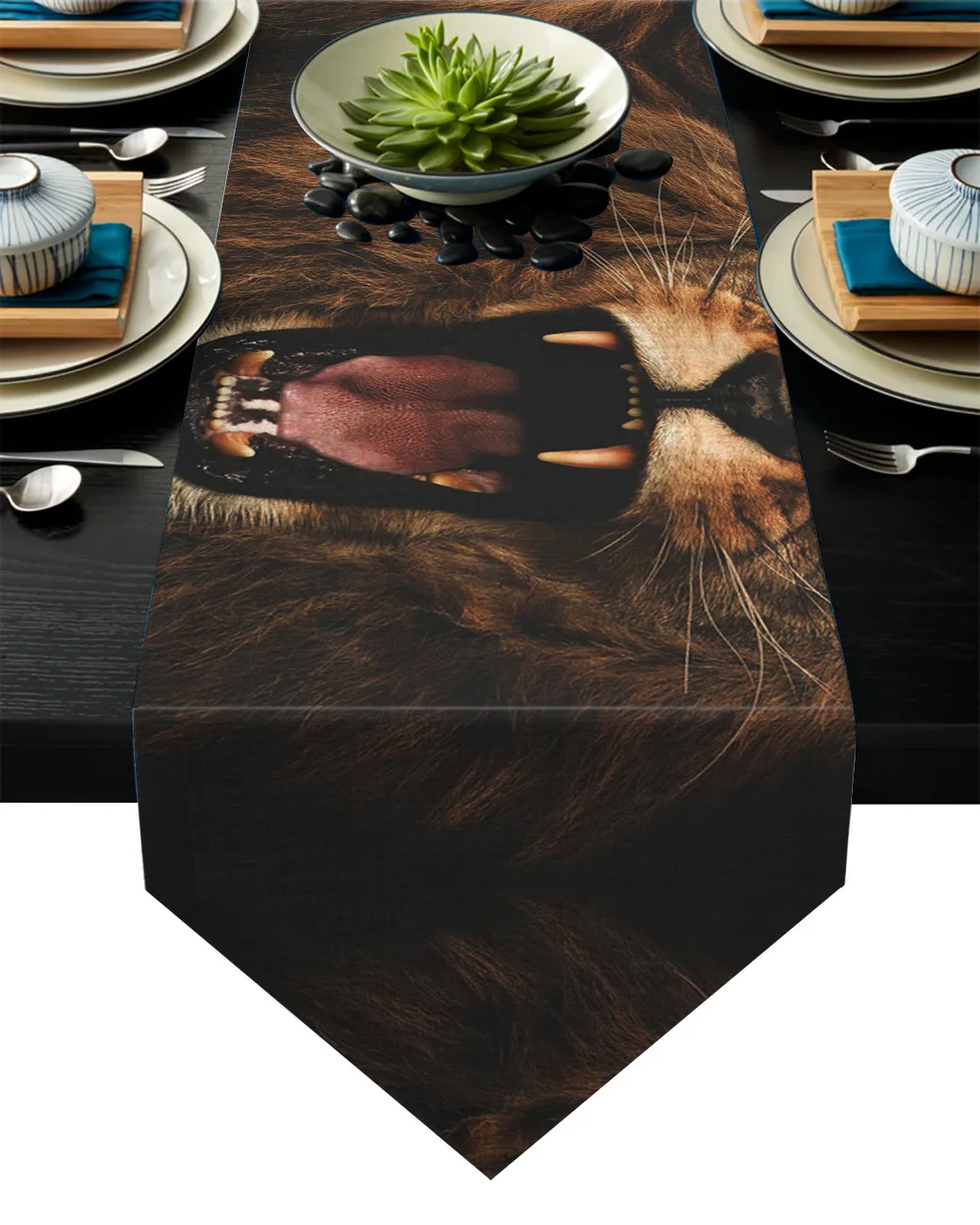 Дикий Животные Lion Printed/Настольная дорожка Украшения для кухни настольный флаг скатерть для столовых приборов, железная Люстра для гостиницы украшения праздничного стола Настольная дорожка s