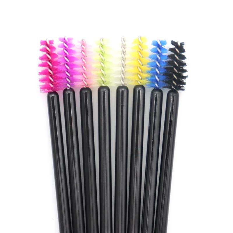 50 stücke Schwarz Stange Wimpern Pinsel Kurze Mini Kamm Wimpern Verlängerung Augenbraue Pinsel Kosmetische Einweg Nylon Pinsel Make-Up-Tools – Detail 4