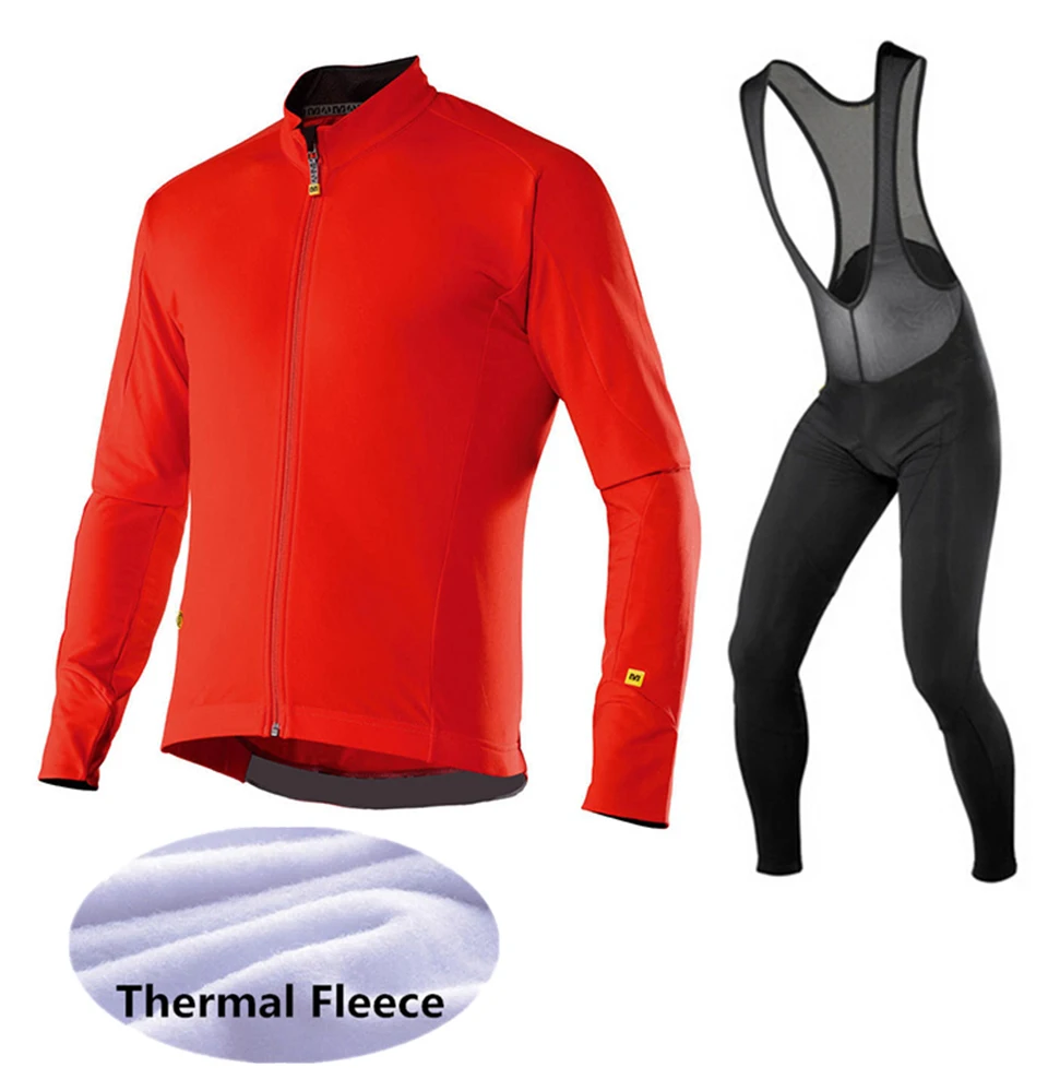 Mavic Pro team зимний комплект из Джерси с длинным рукавом для велоспорта, одежда для горного велосипеда, Теплая Флисовая одежда для велоспорта, Майо Ropa Ciclismo - Цвет: Cycling suit