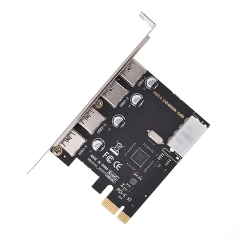 

USB3.0 Expansion Card 4 port PCI-E to USB3.0 Computer Expansion Card with 4pin molex Slot Compatible PCI-E X1-X4/X8/X16/Port