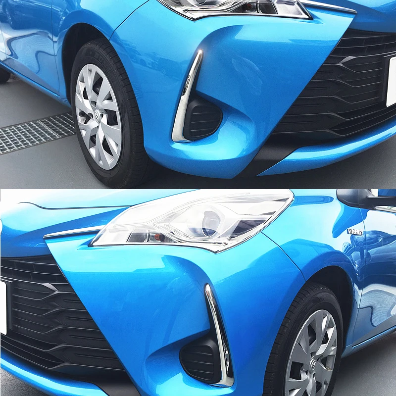 2 шт. передние противотуманные фары из нержавеющей стали для Toyota Vitz Yaris Hatchback 2017 |