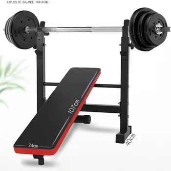 

Adjustable-style Folding Bench Press Squat Barbell Lifting Training Bench Bracket Barbell Rack Weightlifting Bed Weight Bench
