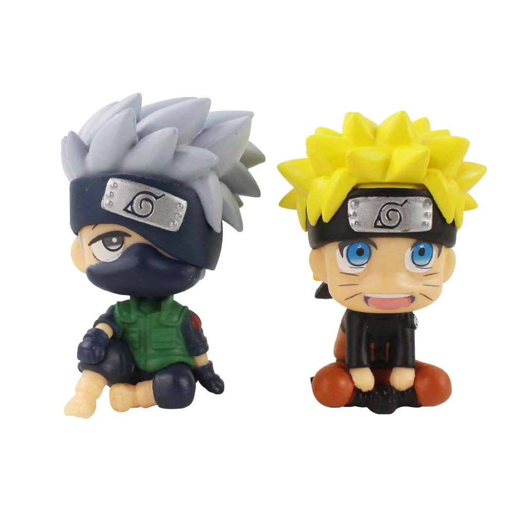 Boneco de brinquedo do naruto, 9cm, 2 estilos, pvc, coleção fofo