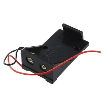 

2 Pcs Black Plastic 9V Cells Battery Holder Case Box w Wired Leads