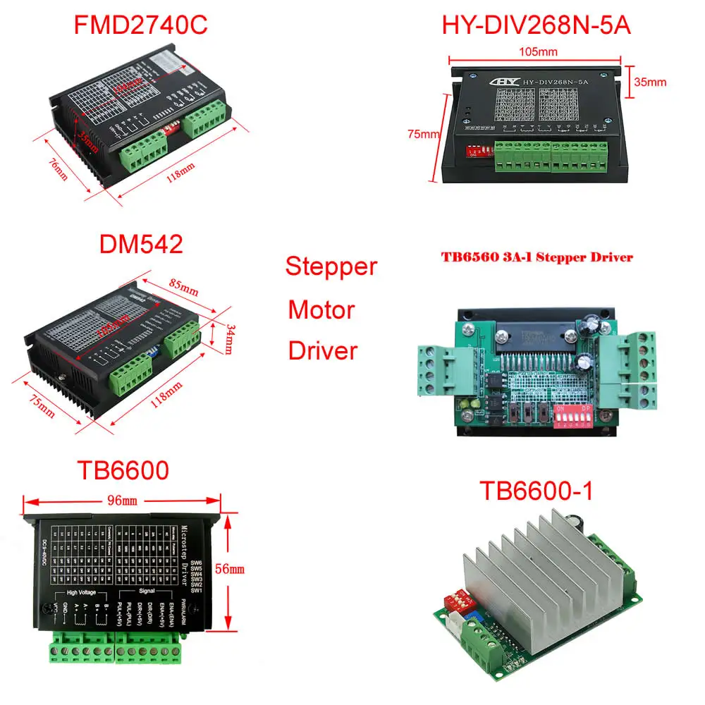 Драйвер шагового двигателя MACH3 FMD2740C DM542 HY-DIV268N-5A TB6560 TB6600-1 TB6600 для гравировального