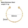 Hollow Star Bracelet Pendant Golden Stainless Steel Woman Bangle Five-pointed Star Bead Ball Open Bracelet Woman Fashion Jewelry 4