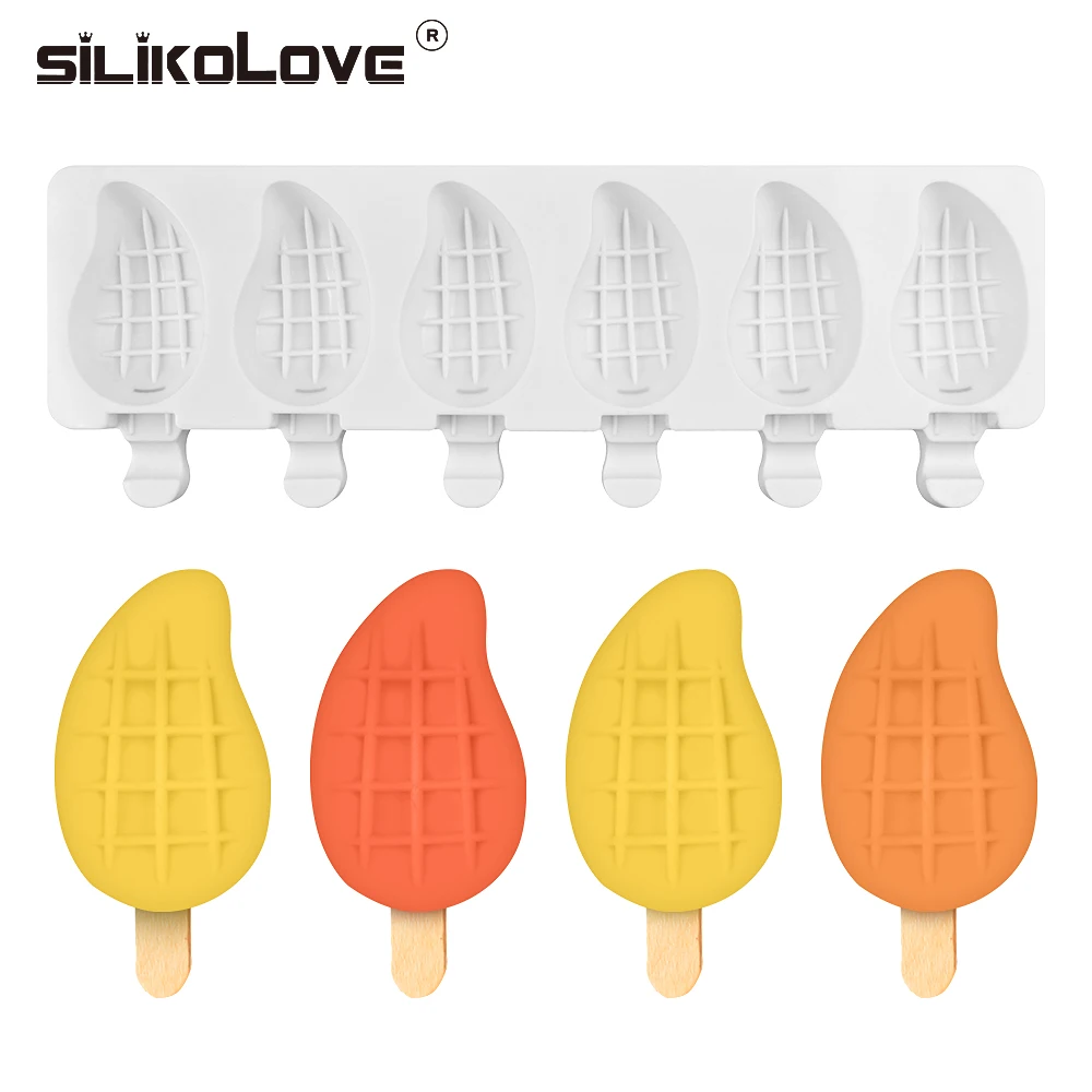 SILIKOLOVE 6Cavity DIY Grid Silicone Ice Cream Mold Popsicle Maker Frozen Cube Tray Mould Cake | Дом и сад