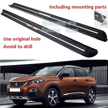 

New Aluminum pair for Peugeot new 3008 2017 2018 2019 2020 running board side step nerf bar pedal good quality