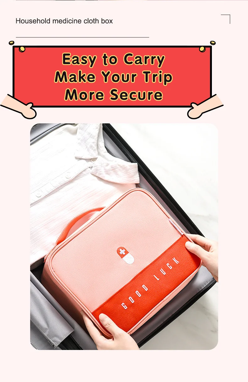 Practical Portable First Aid Kit Travel Medicine Storage Bag Drug Sorting Sundries Classification Package Life Accessories Bag