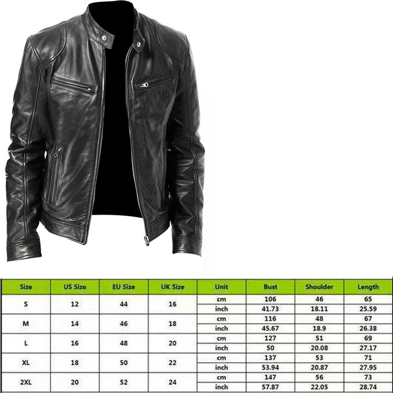 Winter Warm Genuine Black&Brown Leather Jacket Fashion Men Slim Fit Biker Motorcycle Stand Collar Slim Zip Jacket