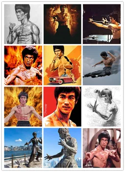 

DIY diamond embroidery Kung Fu star Bruce Lee 5D diamond painting cross stitch full rhinestone mosaic home decoration