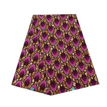 

Rose Red African Print Polyester Real Wax Fabric For Women Dress 6Yards Sewing Batik Cloth Fabric Ankara Real Wax Fabric