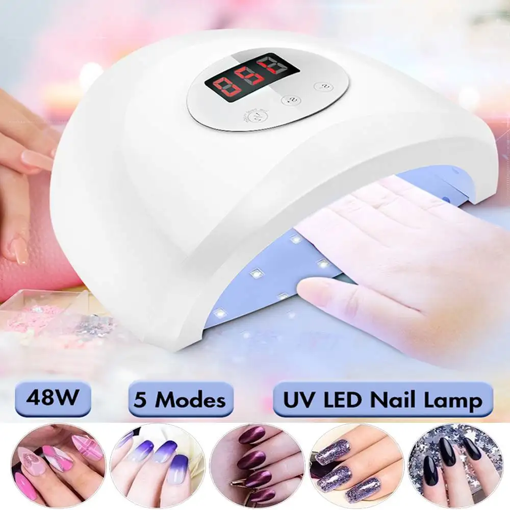 

48W 5 Modes 30pcs LEDs UV LED Nail Dryers 10s/30s/60s/90s/120s Timer with AUTO Sensor Timer UV Gel Lamp for Polish Nail Light