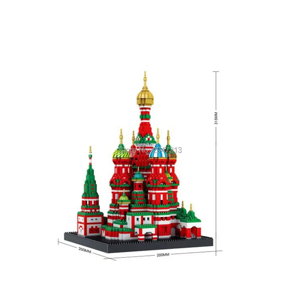 

hot LegoINGlys city creators architecture Moscow St. Basil's Cathedral model mini micro diamond building blocks nano bricks toys