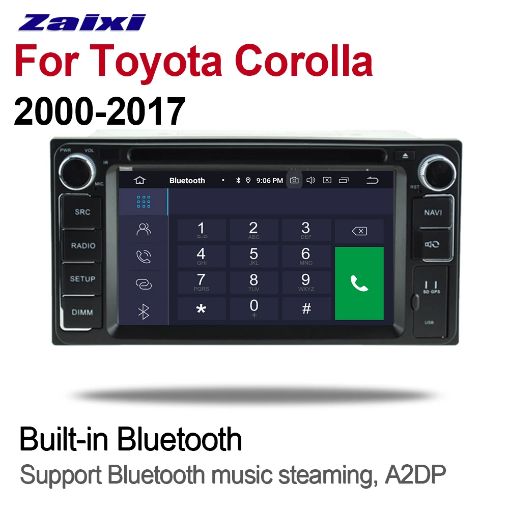 ZaiXi 2din Android 9 0 Восьмиядерный 4 Гб ОЗУ автомобильный DVD плеер для Toyota Corolla 2000 ~ 2017 GPS