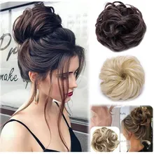 Наращивание волос Scrunchie новейшая мода для женщин девочек кудрявые грязные пучки волос кусок Updo покрытие поддельные настоящие как человеческие Лидер продаж# L10