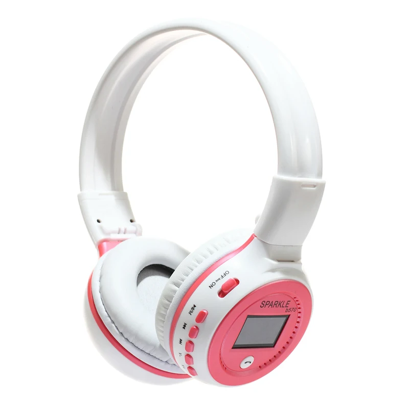 Розовый B570 стерео Bluetooth Беспроводные наушники с микрофоном гарнитуры для мобильных наушников для Iphone samsung Xiaomi htc/FM радио - Цвет: Розовый