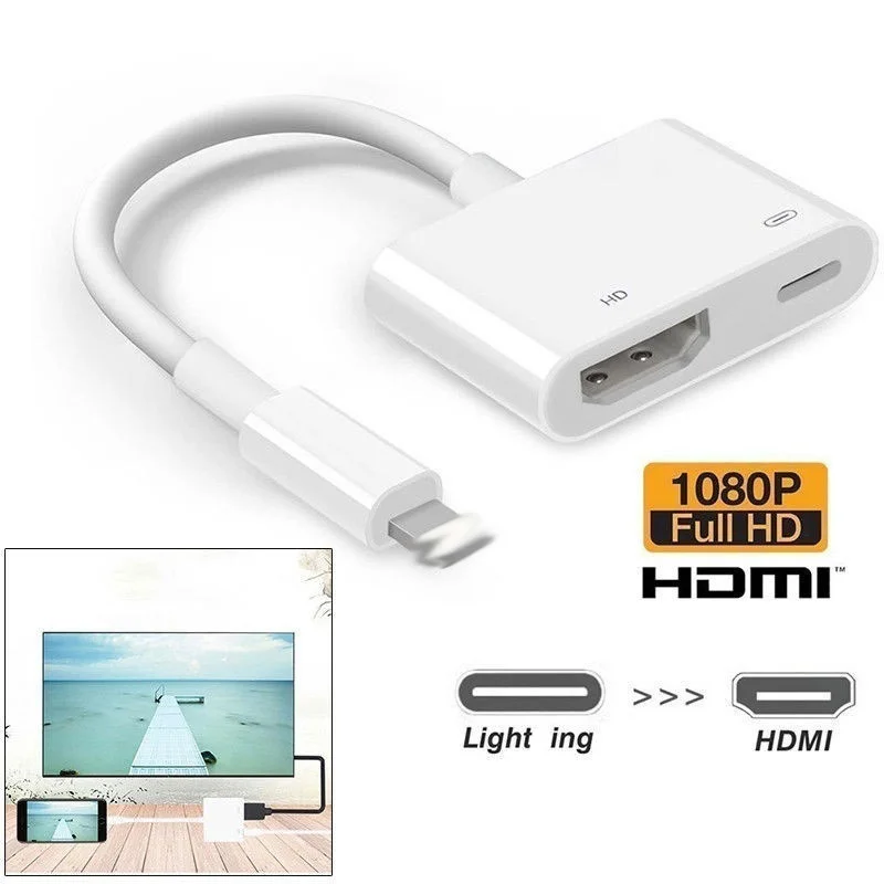 

1080P HDMI Cable Lighting Male to HDMI Female Cable HD AV Adapter Cable for iPhone 11 XR X 8 7 Plus for iPad Light-ning Cables