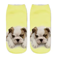 Милые повседневные носки в деловом стиле спортивные носки средней длины с 3D принтом собаки разноцветные спортивные носки с 3D принтом милой собаки Новинка года; Лидер продаж