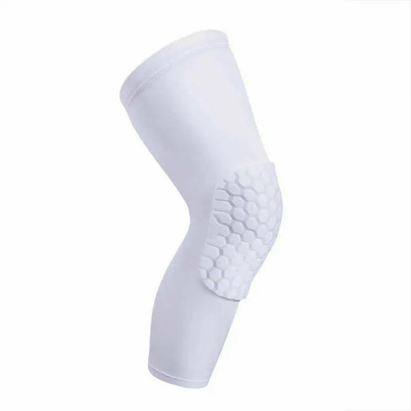 2 Pcs White 2 шт баскетбольные наколенники взрослые Наколенники Футбол наколенники Поддержка нога колено рукав протектор голени компрессионные для детей взрослых - Цвет: 2 Pcs White
