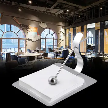 

MeterMall Steel Silver Square Paper Towel Holder Hotel Restaurant Napkin Rack Dining Table Creative Paper Holder Tissue Box