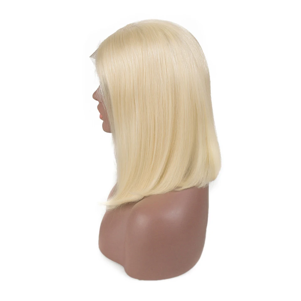 [Cexxy] OneCut Hair13x6 короткие человеческие волосы на кружеве парики бразильские светлые прямые волосы боб PrePlucked Hairline с детскими волосами