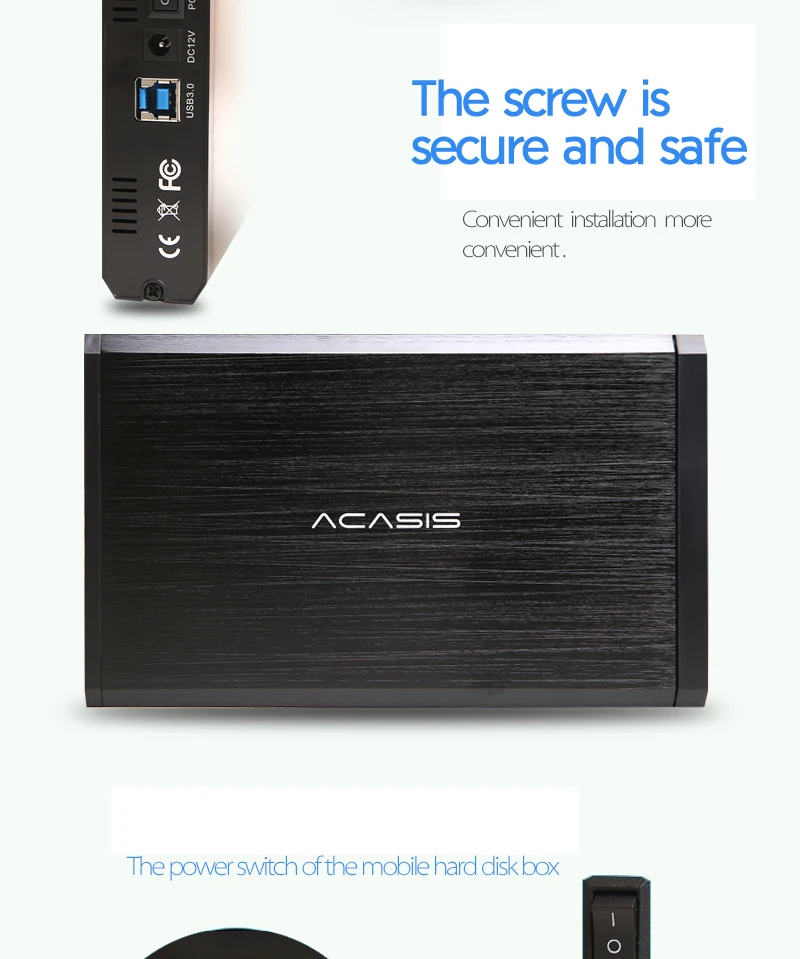 Acasis HDD Case 3.5 2.5 SATA to USB 3.0 Hard Drive Disk External Enclosure SSD HDD Disk Case Box Enclosure Reader 3.5 HDD Case usb 2.0 hdd external box