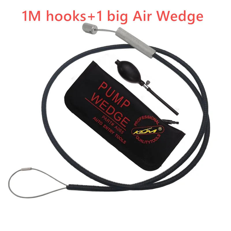 1m Car Door Opener Locksmith Tool Air Wedge Unlock Leather Cover Car