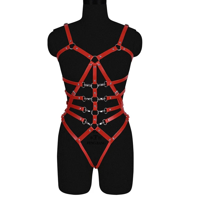 Sexy Gothic Lingerie Set For Women Full Body Harness, Belt