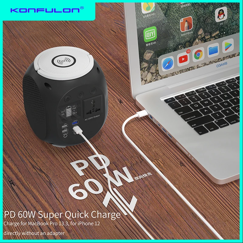 Multifunctional Portable Power Station AC 220V Output Bank Energy With 150W DC QC3.0 Laptop Charger | Мобильные телефоны и