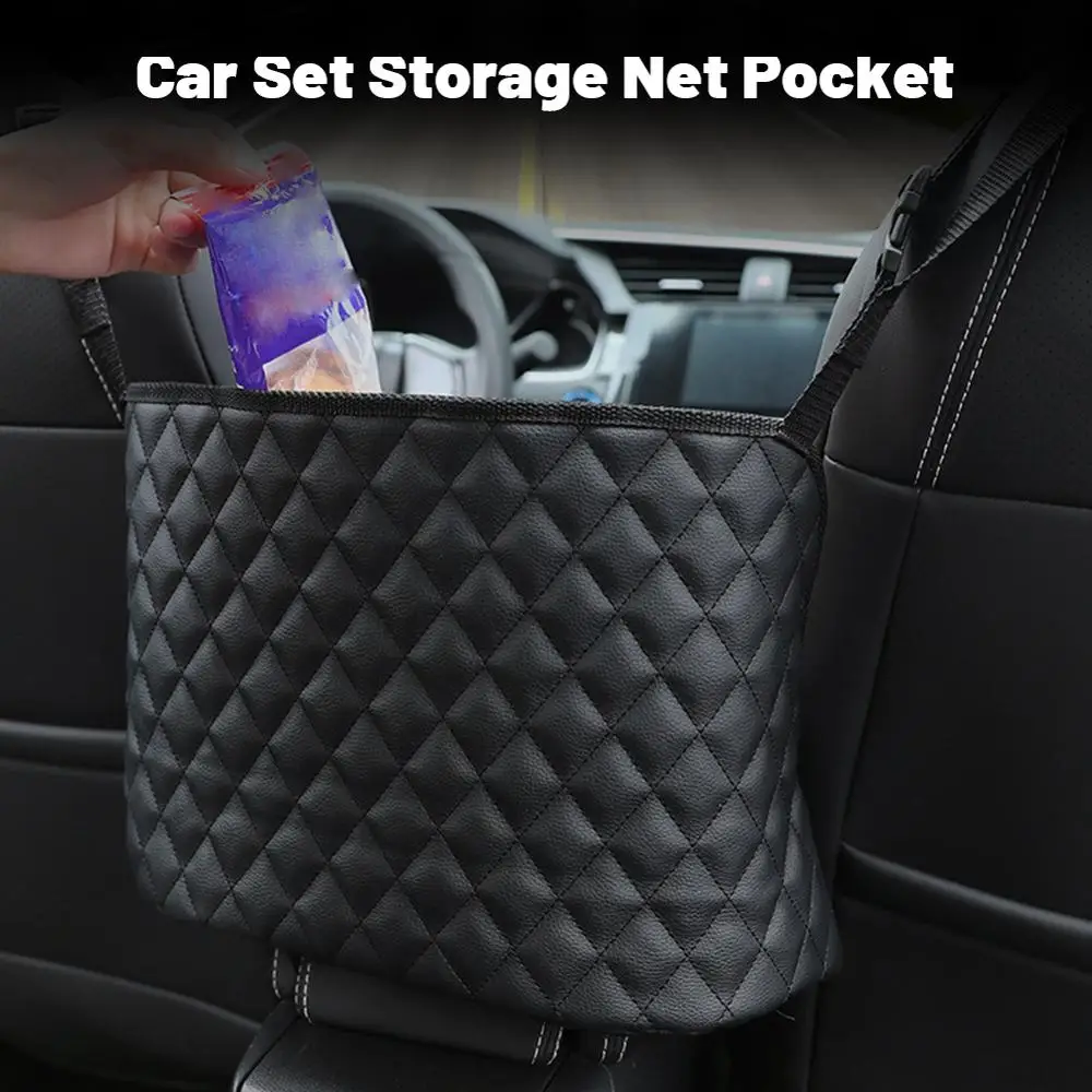 

Car Pocket Handbag Holder Seat Back Net Bag Large Capacity Between Seats Storage Car Barrier for Phone Paper Towel Cup Handbag