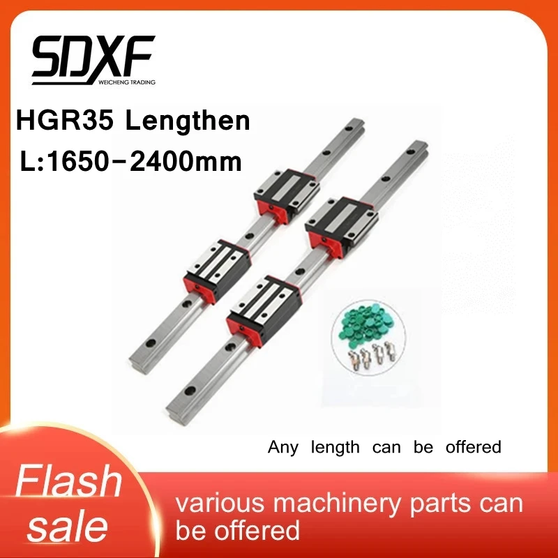 

Linear guide HGR35-1650 1700 1750 1800 2000 2050 2100 2200 2300 2400 2500mm 2pcs guide rails and four sliders HGH35HA/HGW35HA