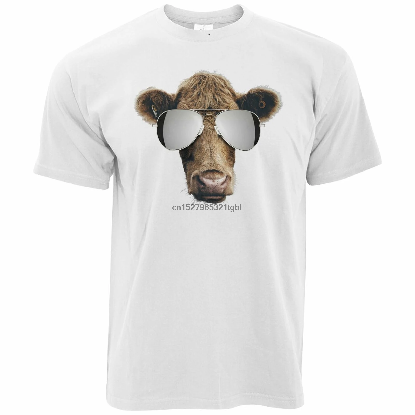 Summer Art T Shirt Cow Wearing Aviator Sunglasses Silly Stylish Hipster |