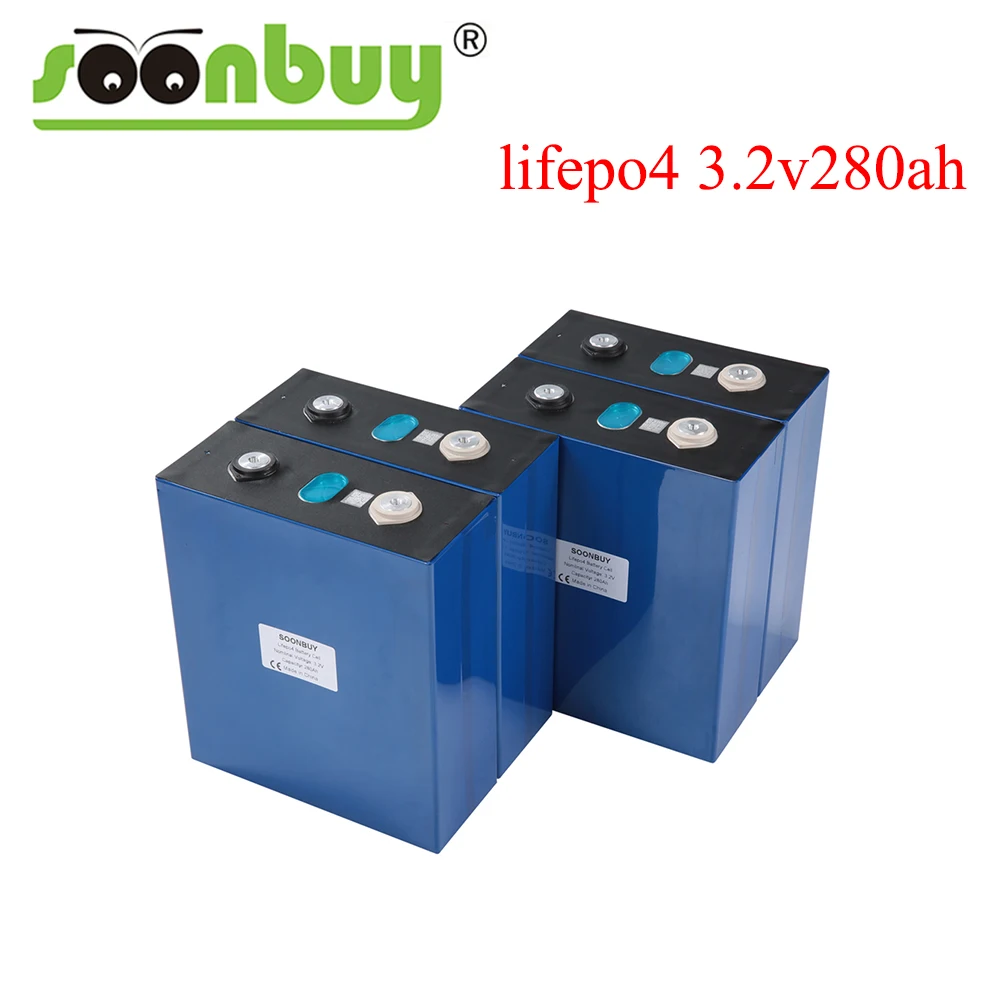 

1PCS 3.2V280AH LIFEPO4 battery new battery rechargeable battery RV SOLAR EV Marine EU US duty-free 24V300AH lithium iron