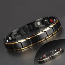 Магнитный браслет из гематита из нержавеющей стали для мужчин и женщин, браслеты для здоровья, терапия, байкерские браслеты, мужские браслеты для здоровья, ювелирные изделия