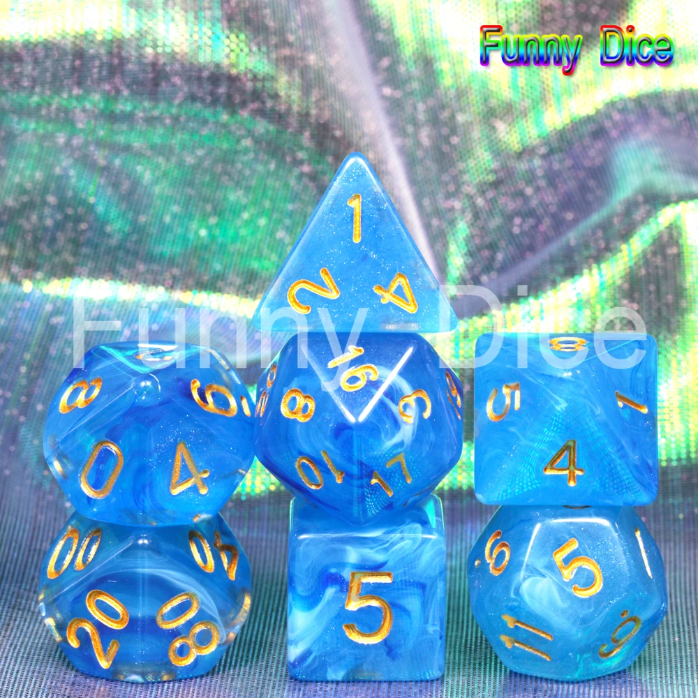 Переносные игральные кубики Туманность 7 для игра DnD D4 D6 D8 D10 D12 D20 подарочный набор