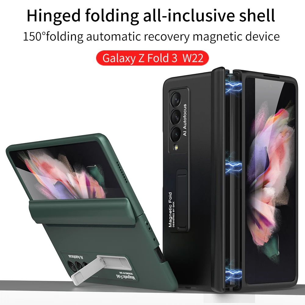 Autometic Recovery Magnetic Stand Cover For Samsung Galaxy Z Fold 3 5G Case Camera Protection Shockproof Phone Coque Fundas | Мобильные