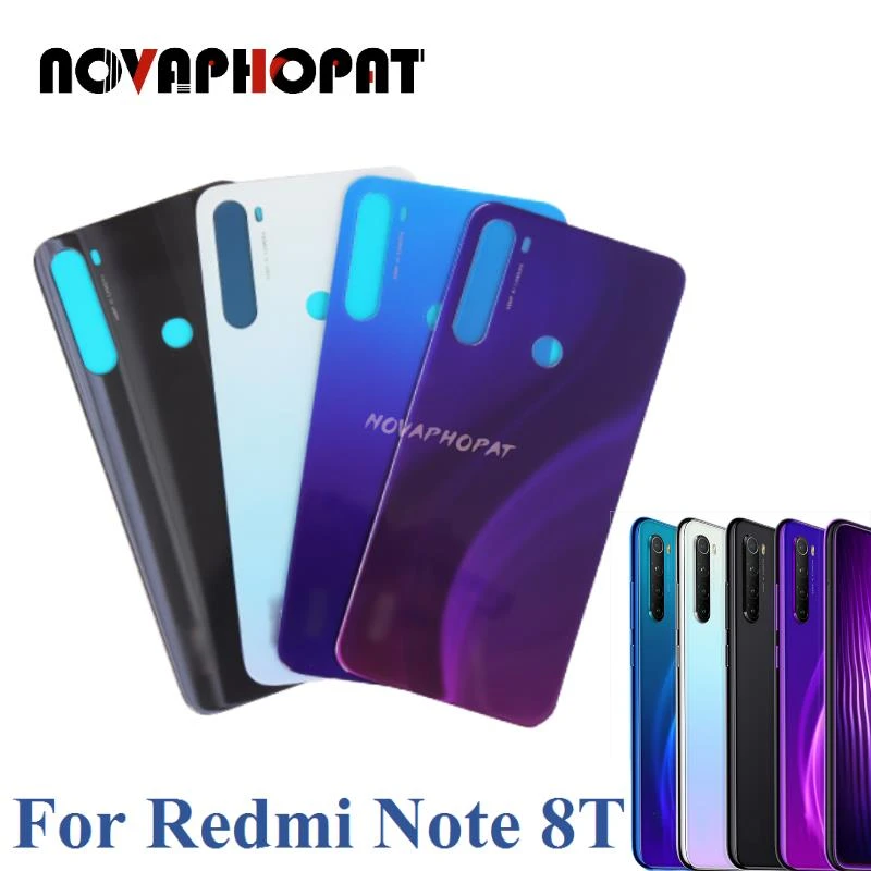 frame for iphone Novaphopat Original For Xiaomi Redmi Note 8T Back Cover Glass Battery Door Rear Case Panel Back Housing Camera Lens frame for iphone