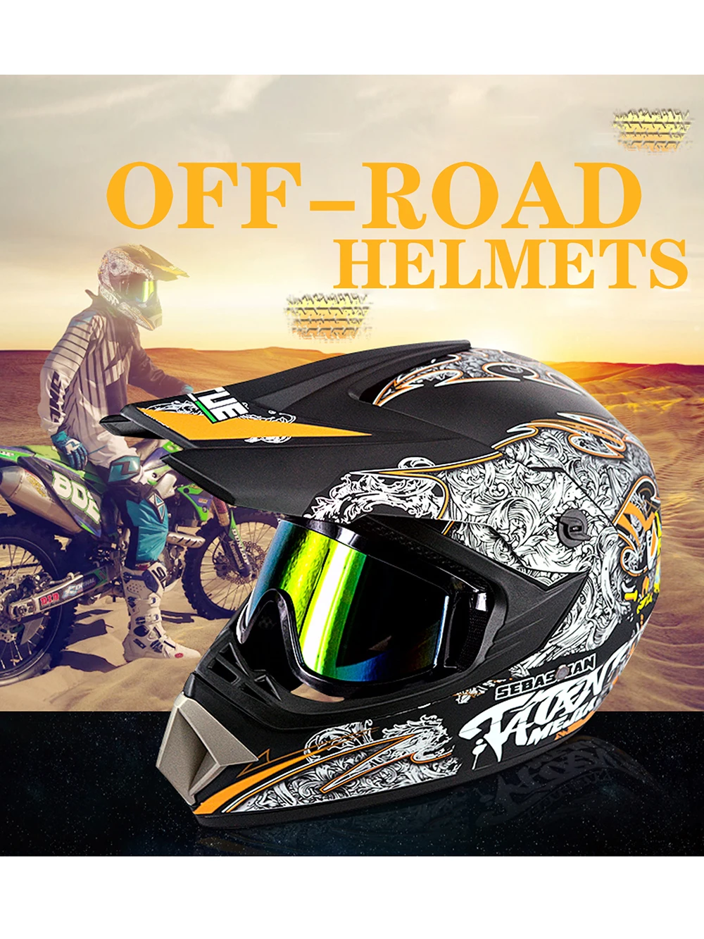 3 Подарки для мотокросса Профессиональный мотоциклетный шлем для гонок Casco Moto легкий внедорожный Полнолицевой ABS Cascos Para Motos
